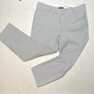 Talbots Women’s Capri Pants 12P Blue White Striped Signature Cotton Stretch